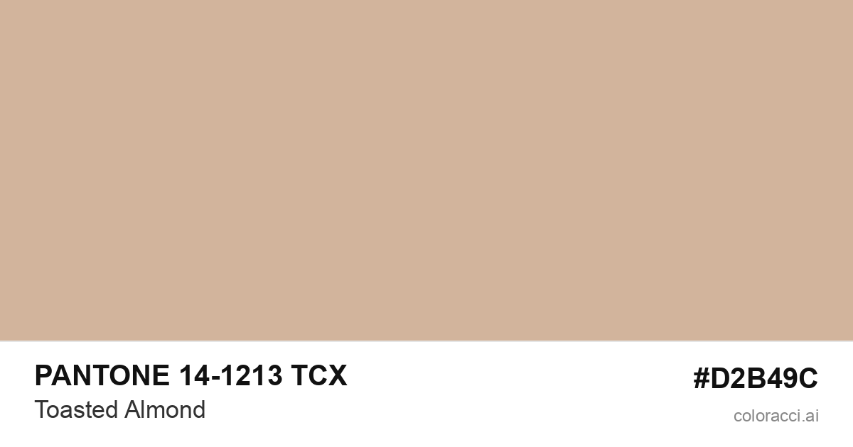PANTONE 14-1213 TCX Toasted Almond color swatch #D2B49C