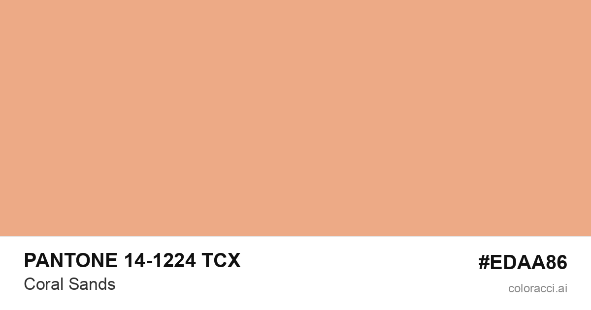 PANTONE 14-1224 TCX Coral Sands color swatch #EDAA86