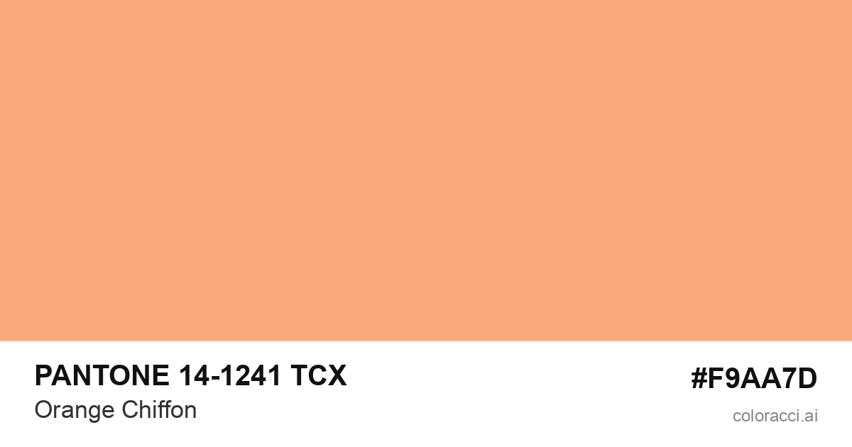 PANTONE 14-1241 TCX Orange Chiffon color swatch #F9AA7D