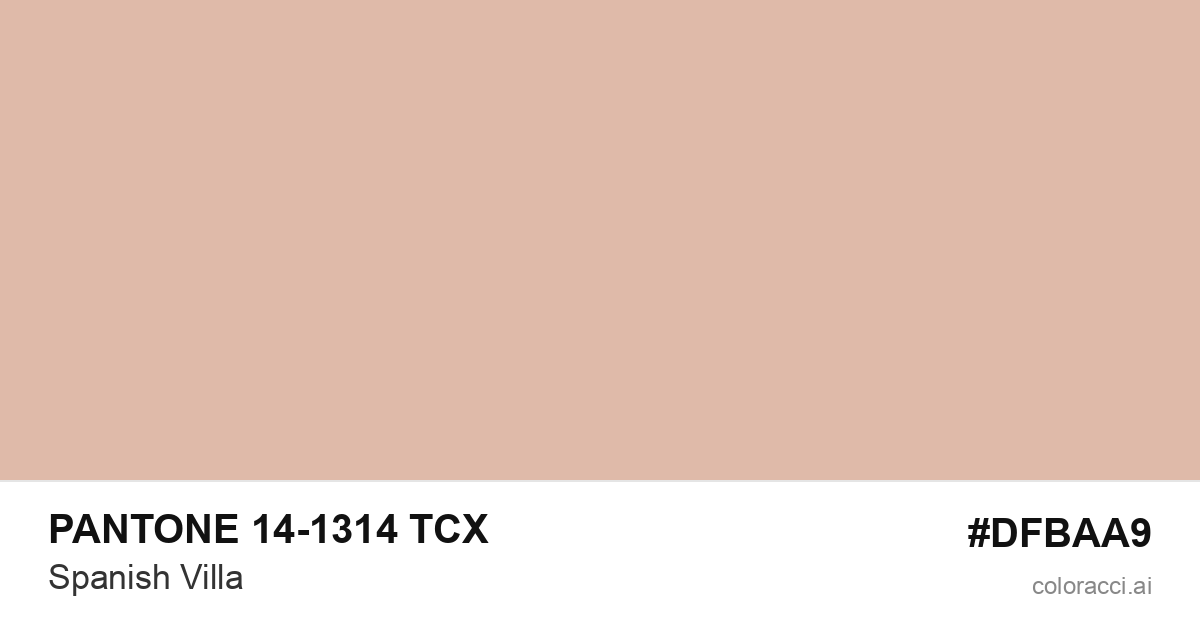 PANTONE 14-1314 TCX Spanish Villa color swatch #DFBAA9