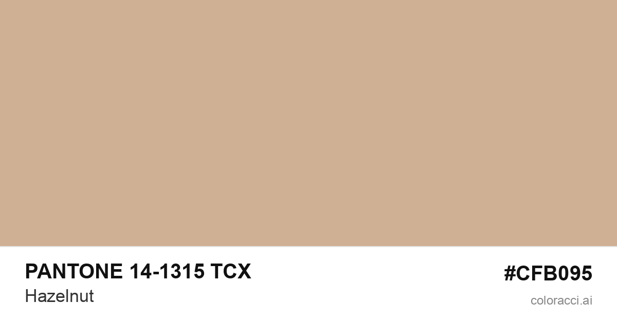 PANTONE 14-1315 TCX Hazelnut color swatch #CFB095