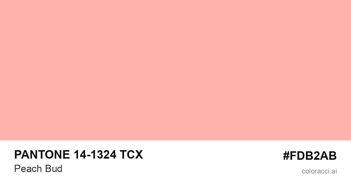 PANTONE 14-1324 TCX Peach Bud color swatch #FDB2AB