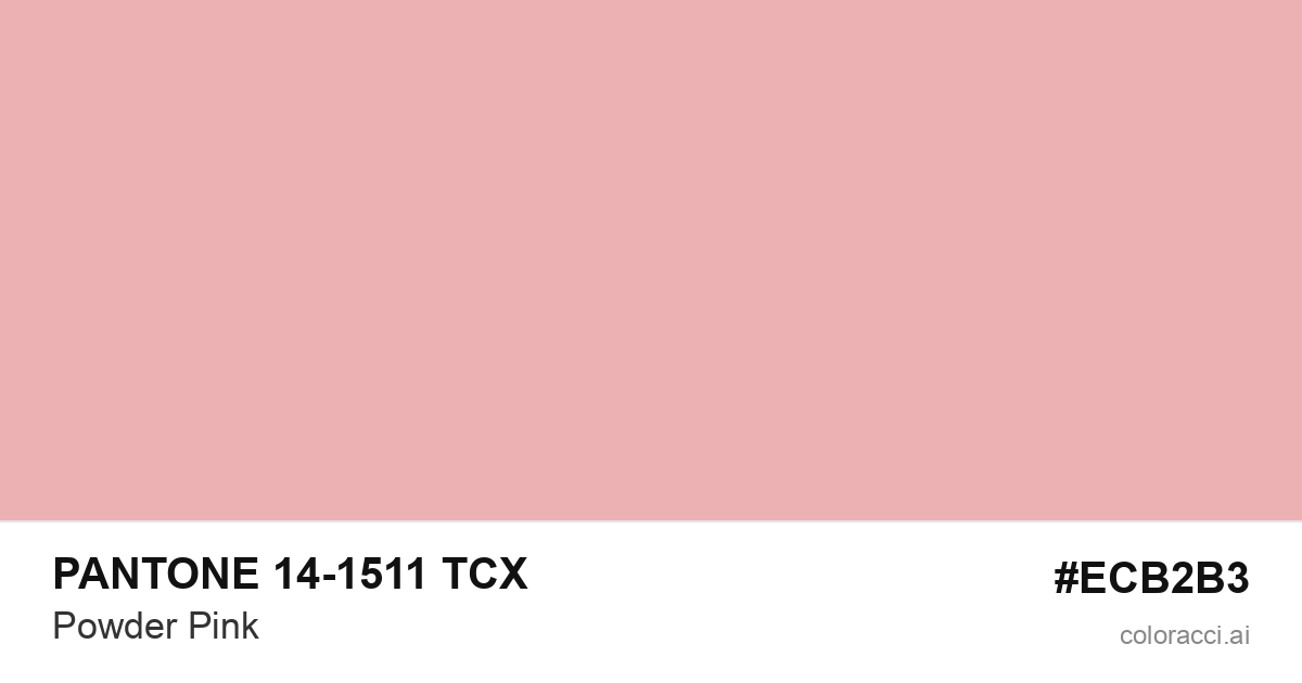 PANTONE 14-1511 TCX Powder Pink color swatch #ECB2B3