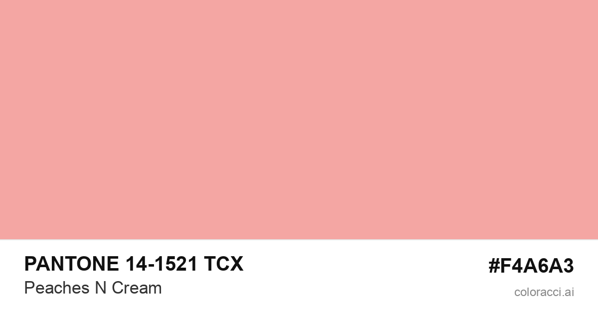 PANTONE 14-1521 TCX Peaches N Cream color swatch #F4A6A3