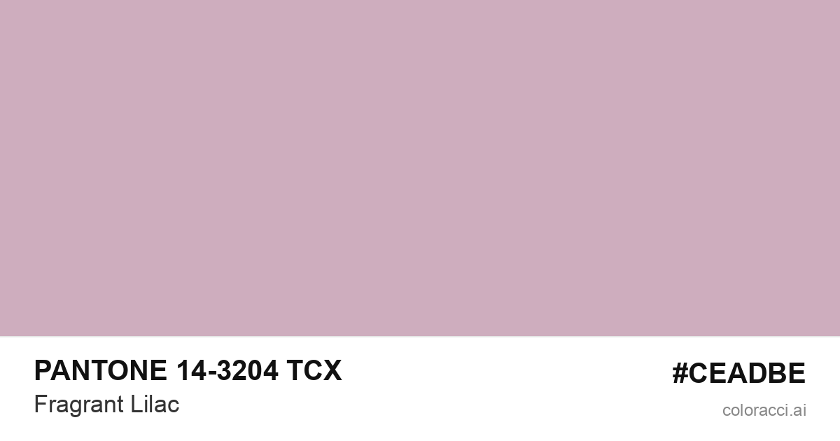 PANTONE 14-3204 TCX Fragrant Lilac color swatch #CEADBE