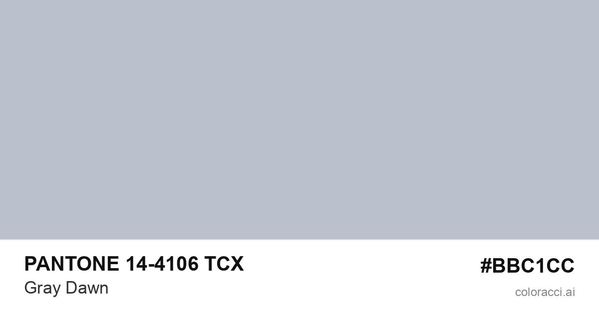 PANTONE 14-4106 TCX Gray Dawn color swatch #BBC1CC