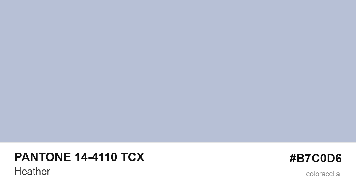 PANTONE 14-4110 TCX Heather color swatch #B7C0D6