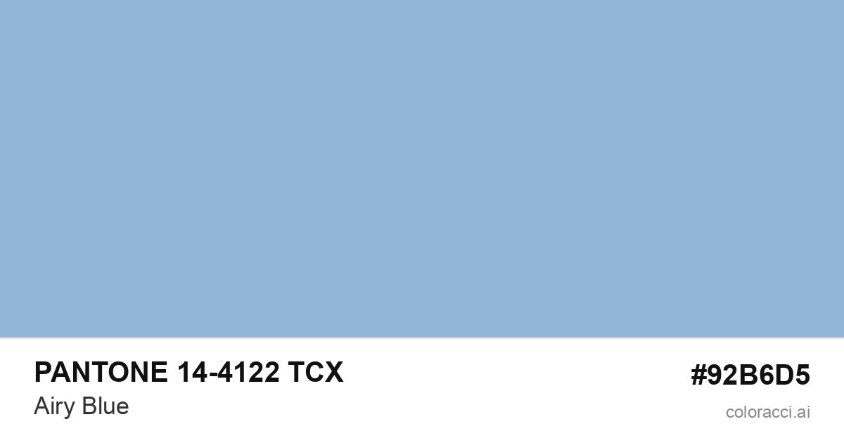 PANTONE 14-4122 TCX Airy Blue color swatch #92B6D5