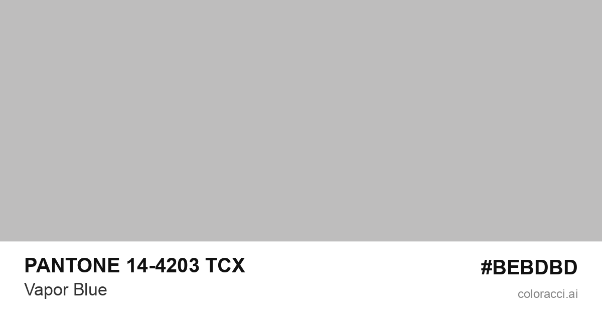 PANTONE 14-4203 TCX Vapor Blue color swatch #BEBDBD