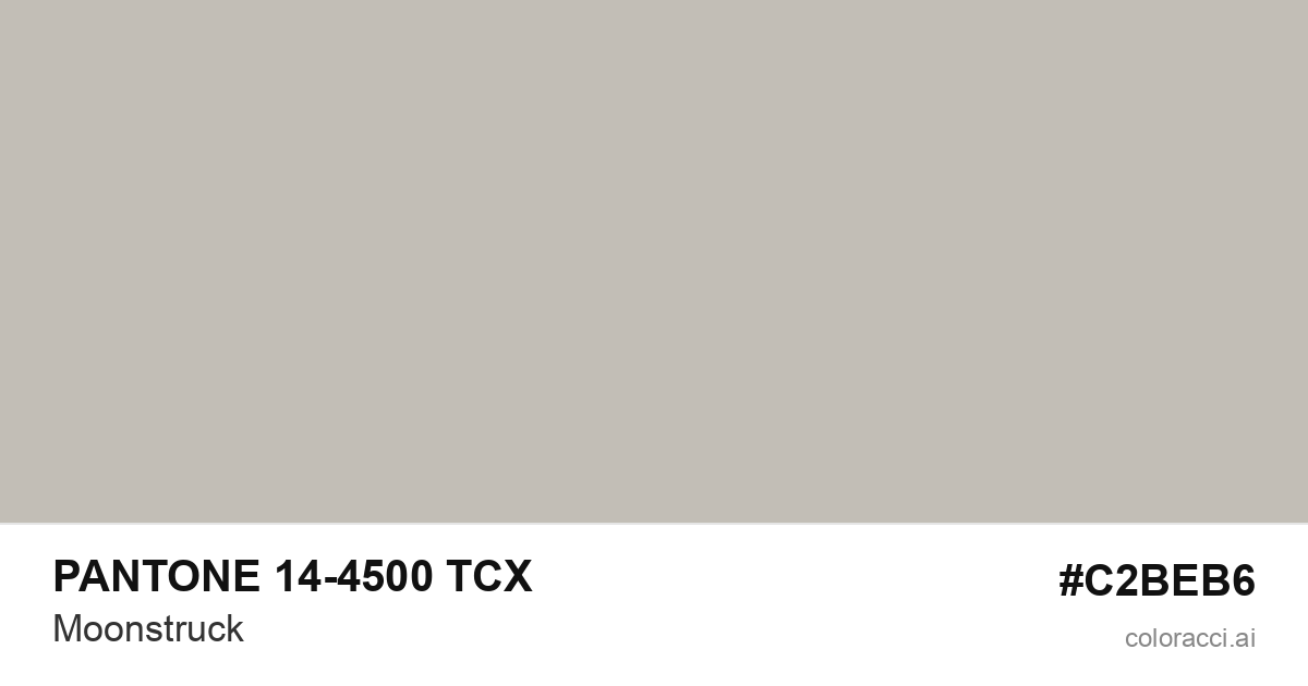 PANTONE 14-4500 TCX Moonstruck color swatch #C2BEB6