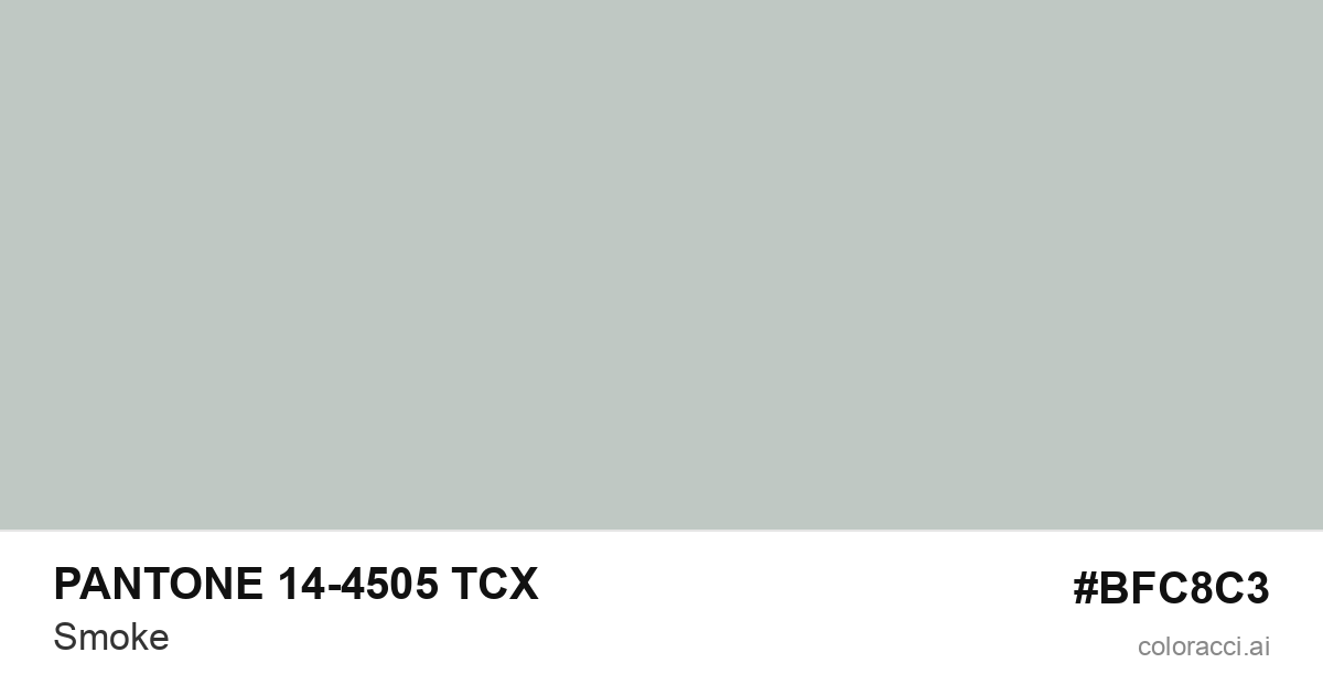 PANTONE 14-4505 TCX Smoke color swatch #BFC8C3