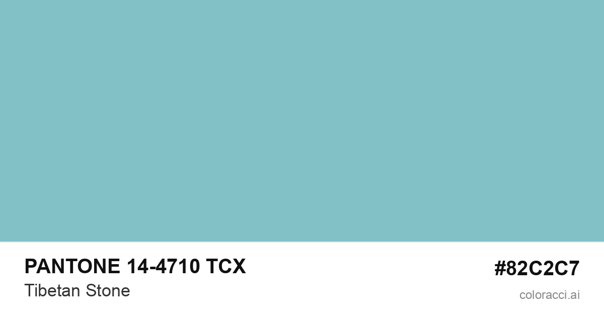PANTONE 14-4710 TCX Tibetan Stone color swatch #82C2C7