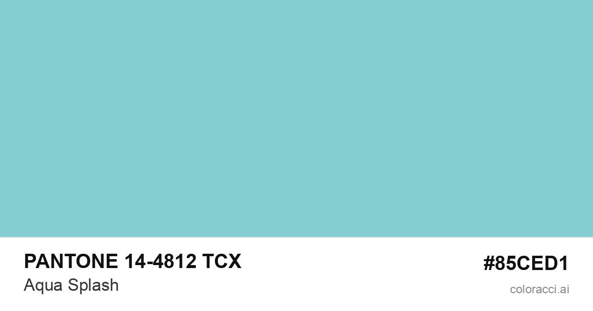 PANTONE 14-4812 TCX Aqua Splash color swatch #85CED1