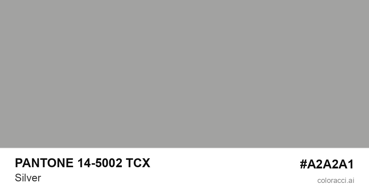 PANTONE 14-5002 TCX Silver color swatch #A2A2A1