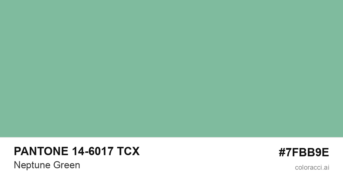 PANTONE 14-6017 TCX Neptune Green color swatch #7FBB9E