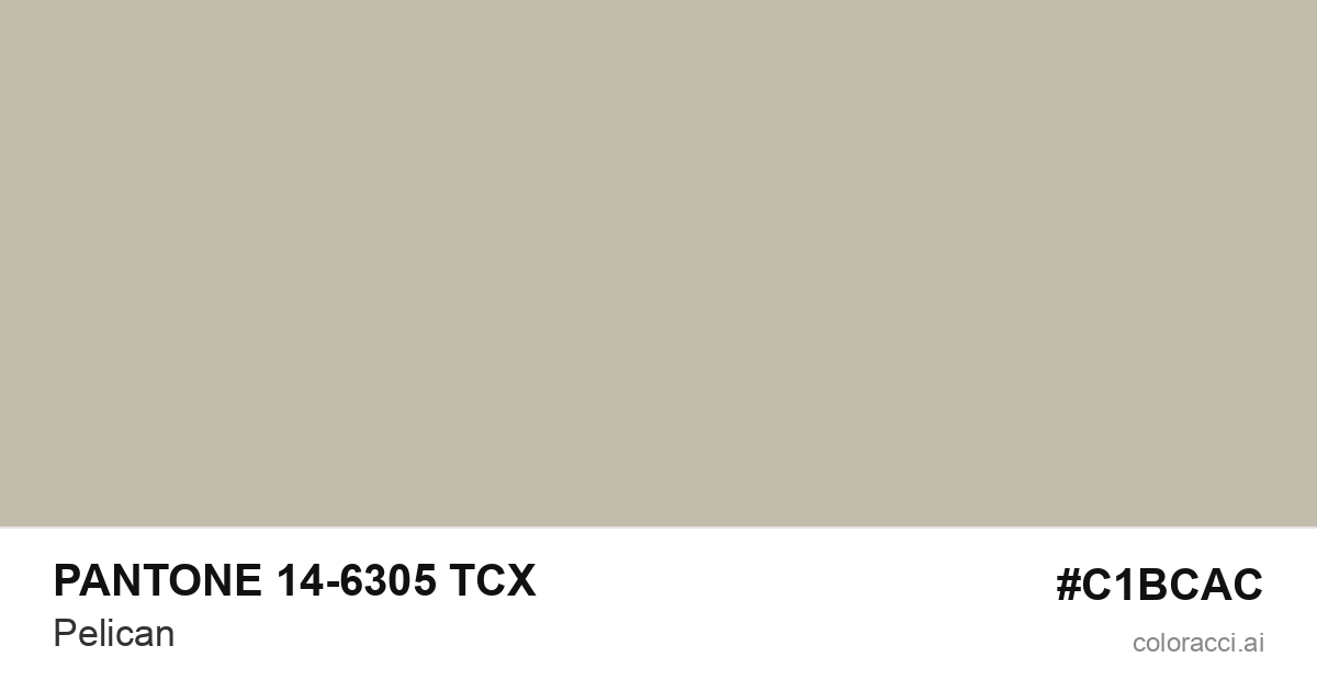 PANTONE 14-6305 TCX Pelican color swatch #C1BCAC