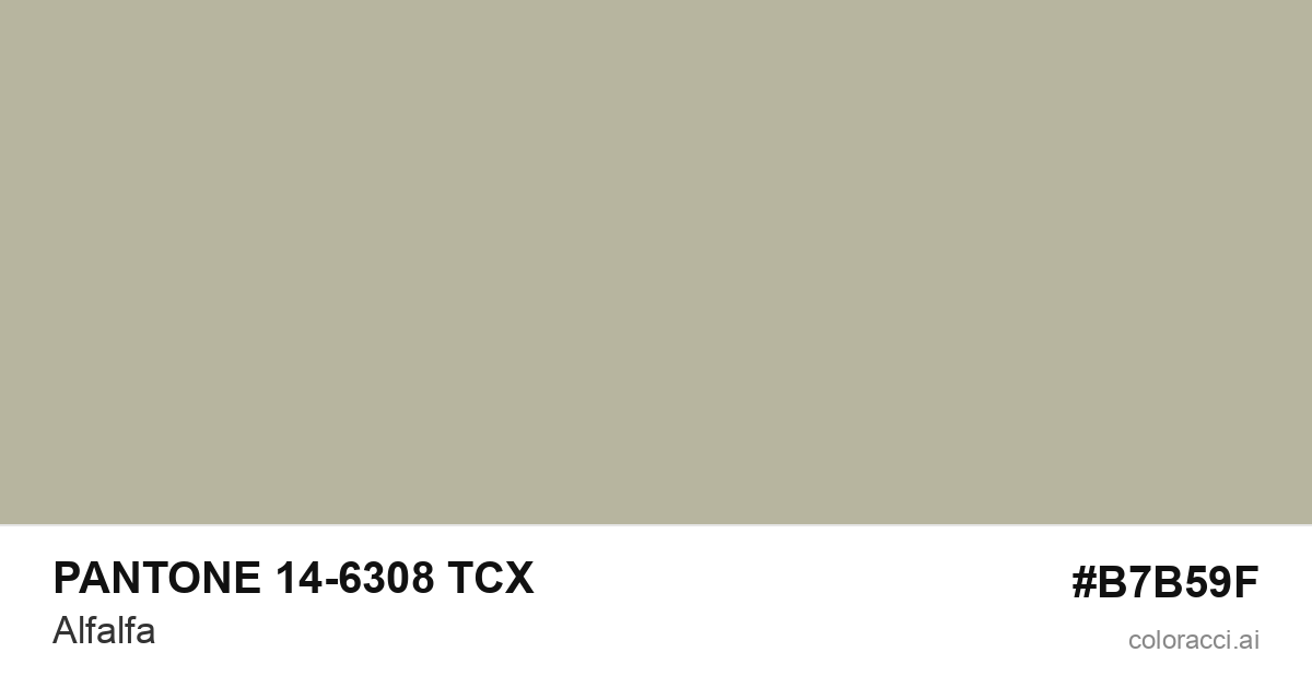 PANTONE 14-6308 TCX Alfalfa color swatch #B7B59F