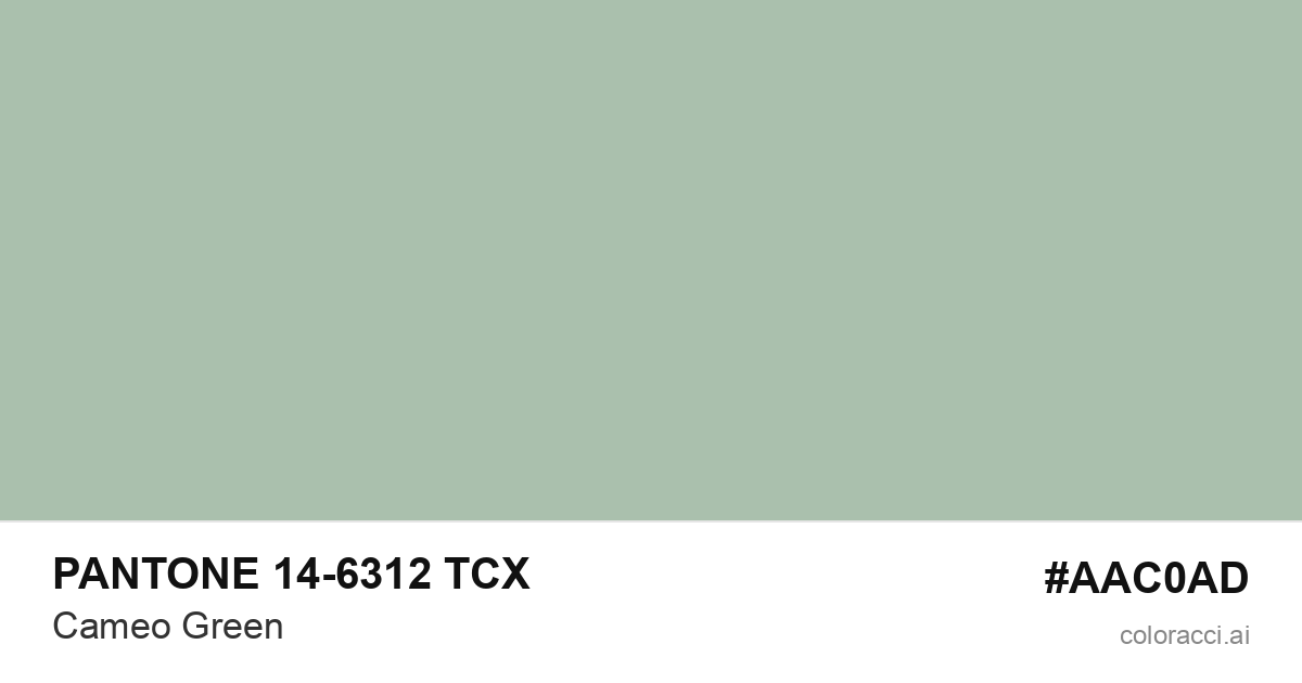 PANTONE 14-6312 TCX Cameo Green color swatch #AAC0AD