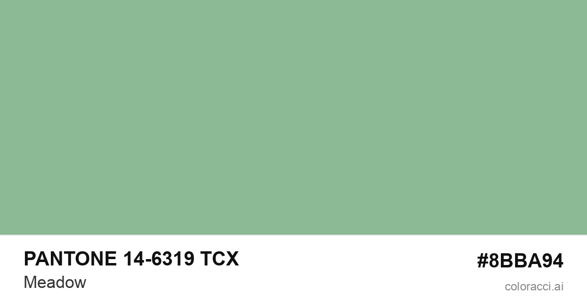 PANTONE 14-6319 TCX Meadow color swatch #8BBA94
