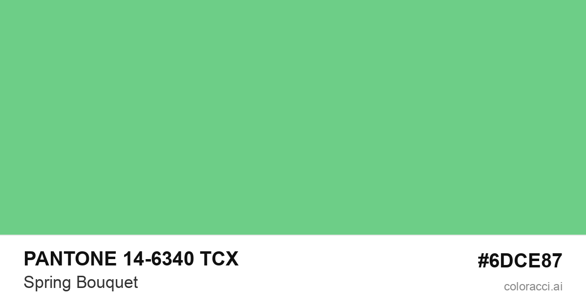 PANTONE 14-6340 TCX Spring Bouquet color swatch #6DCE87