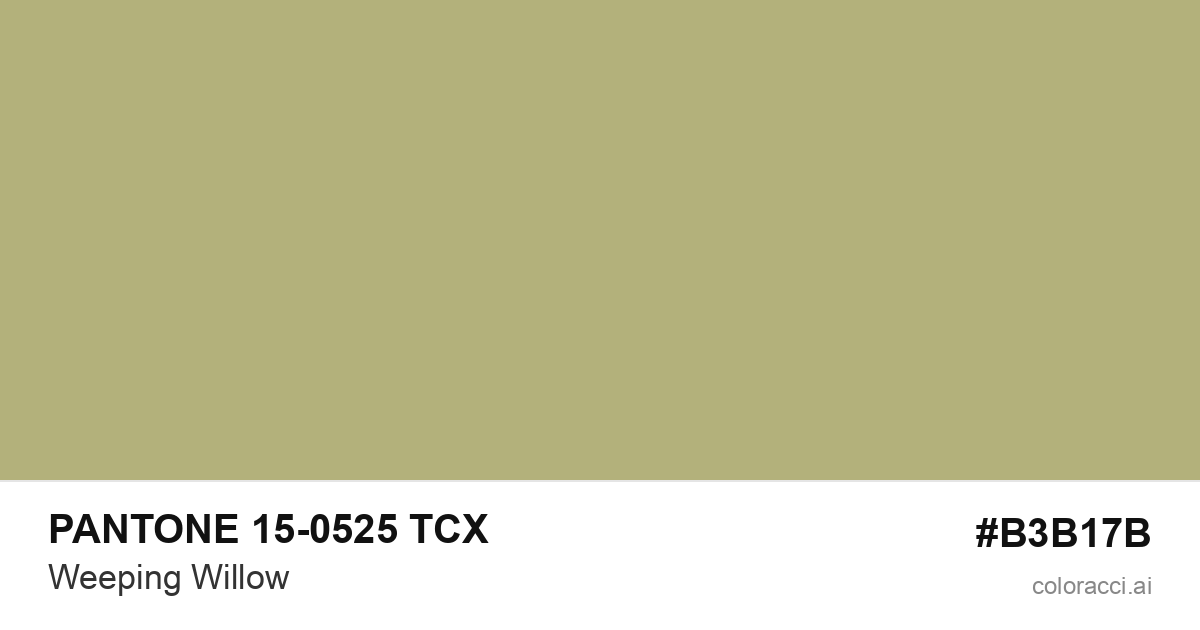 PANTONE 15-0525 TCX Weeping Willow color swatch #B3B17B