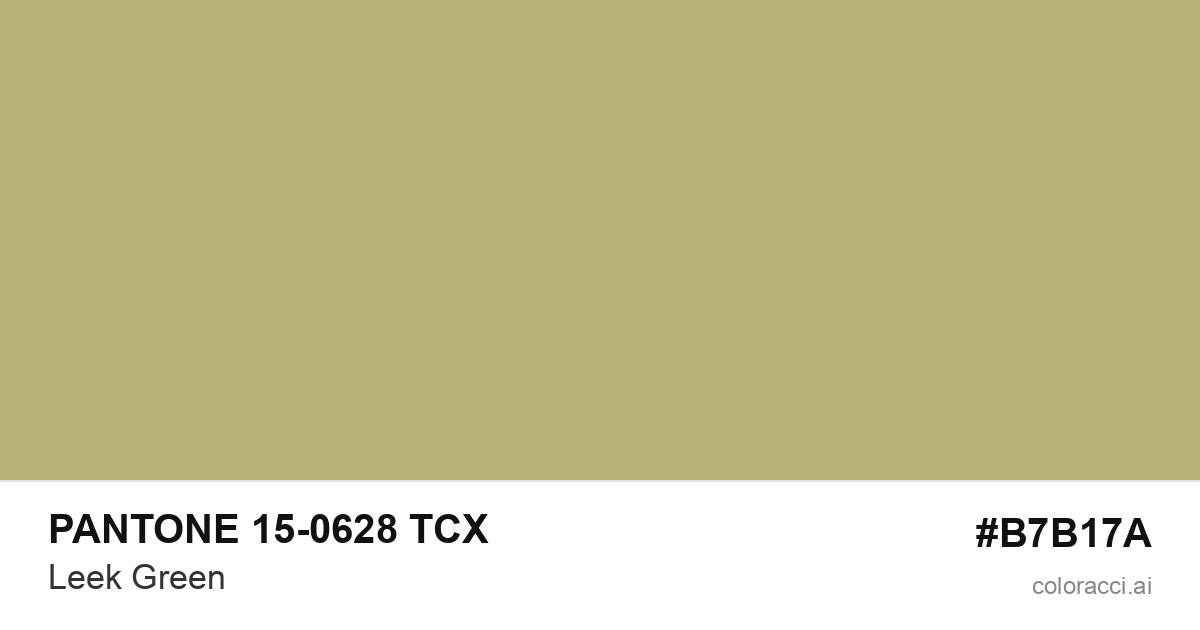 PANTONE 15-0628 TCX Leek Green color swatch #B7B17A