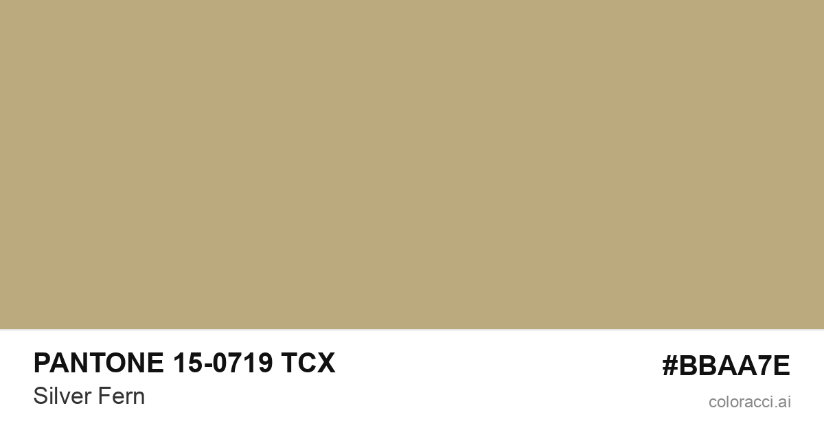 PANTONE 15-0719 TCX Silver Fern color swatch #BBAA7E