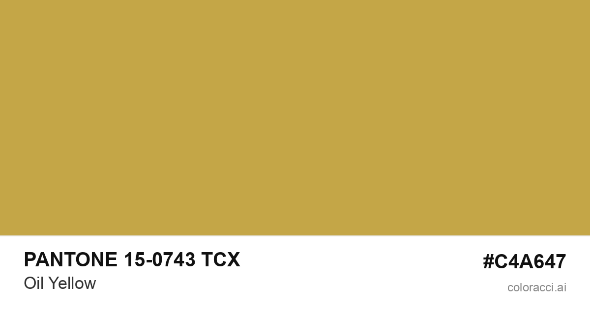 PANTONE 15-0743 TCX Oil Yellow color swatch #C4A647