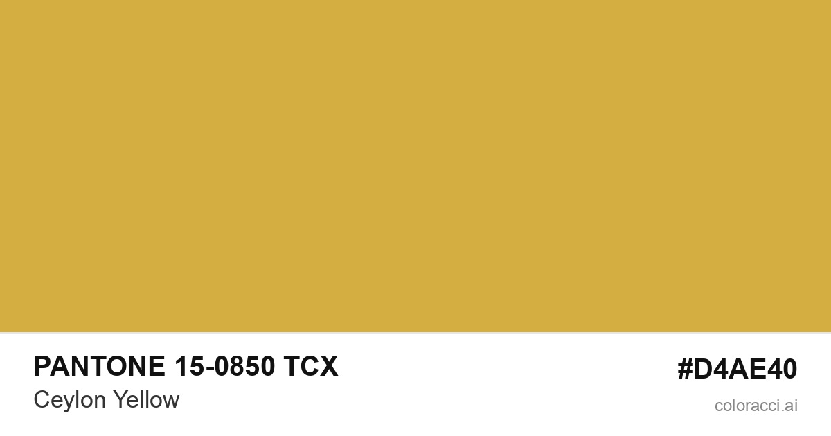 PANTONE 15-0850 TCX Ceylon Yellow color swatch #D4AE40