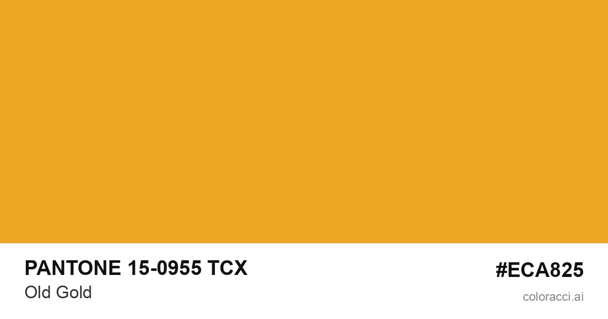 PANTONE 15-0955 TCX Old Gold color swatch #ECA825