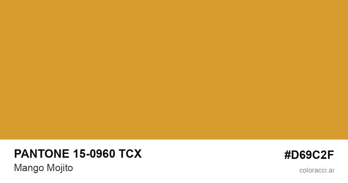 PANTONE 15-0960 TCX Mango Mojito color swatch #D69C2F