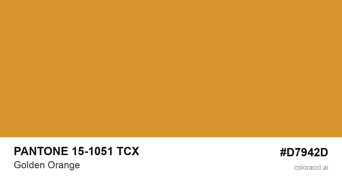 PANTONE 15-1051 TCX Golden Orange color swatch #D7942D