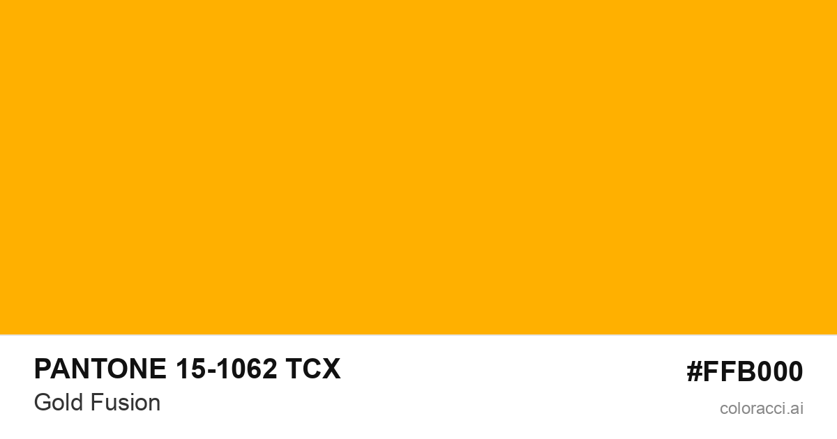 PANTONE 15-1062 TCX Gold Fusion color swatch #FFB000
