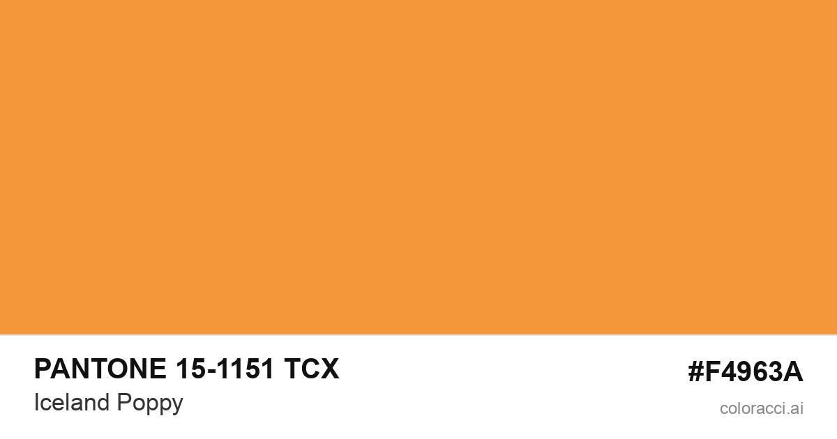 PANTONE 15-1151 TCX Iceland Poppy color swatch #F4963A
