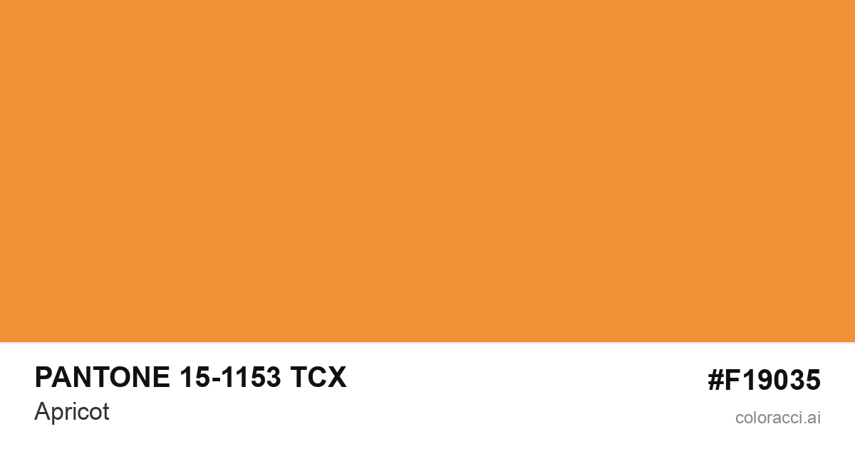 PANTONE 15-1153 TCX Apricot color swatch #F19035