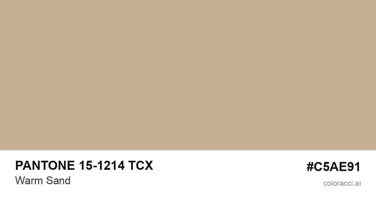 PANTONE 15-1214 TCX Warm Sand color swatch #C5AE91