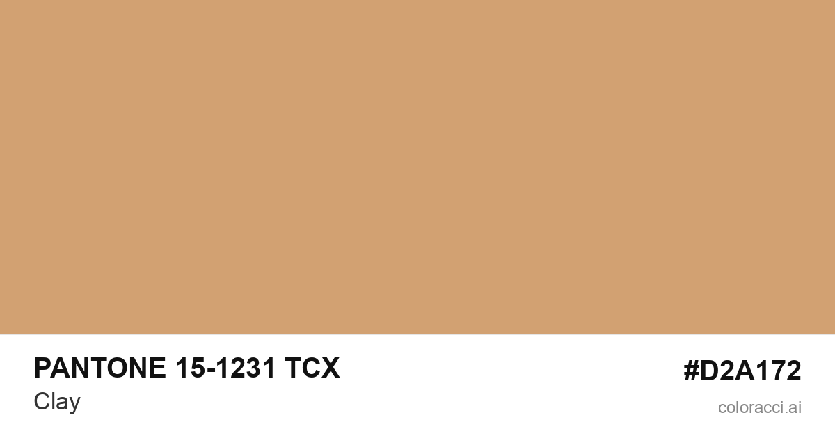 PANTONE 15-1231 TCX Clay color swatch #D2A172
