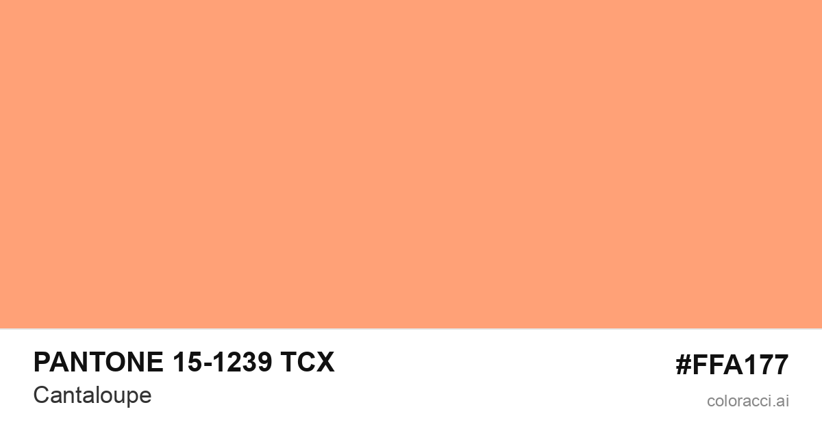 PANTONE 15-1239 TCX Cantaloupe color swatch #FFA177