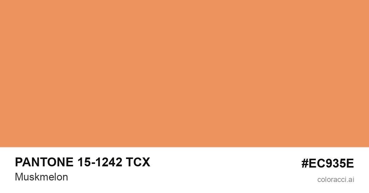 PANTONE 15-1242 TCX Muskmelon color swatch #EC935E