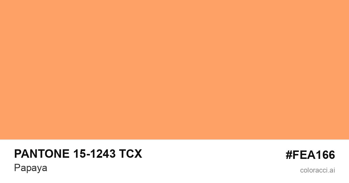 PANTONE 15-1243 TCX Papaya color swatch #FEA166