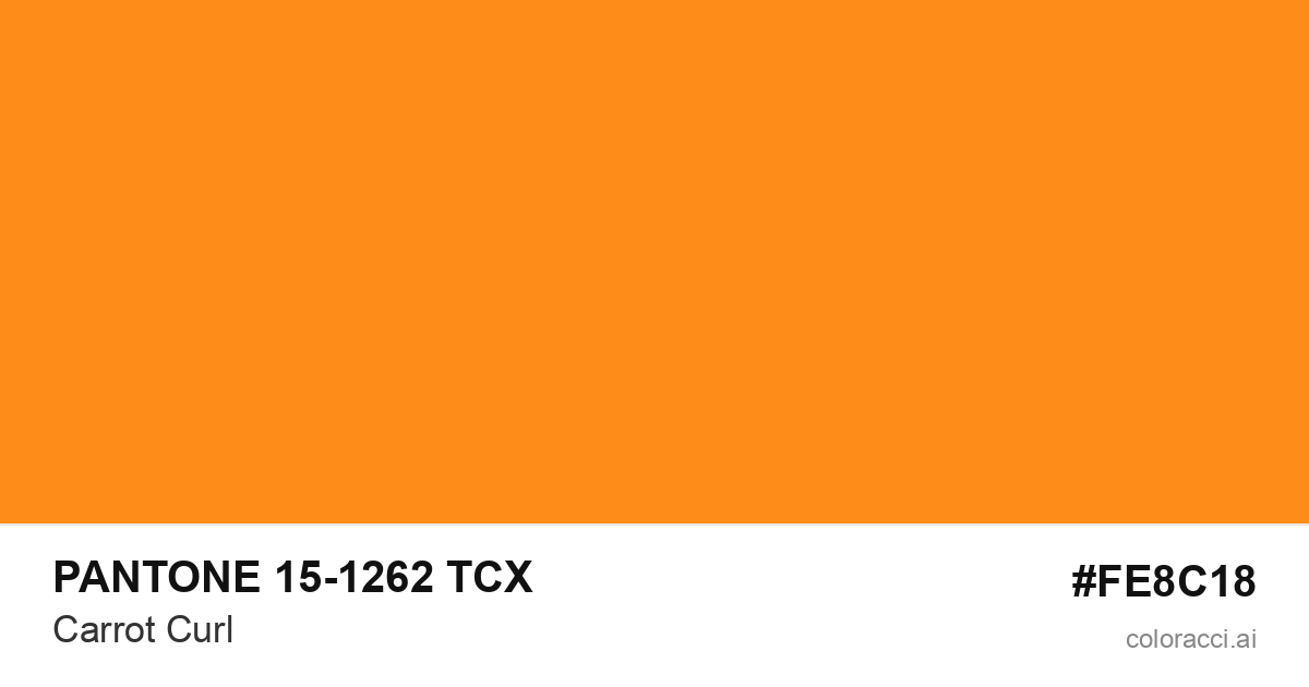 PANTONE 15-1262 TCX Carrot Curl color swatch #FE8C18