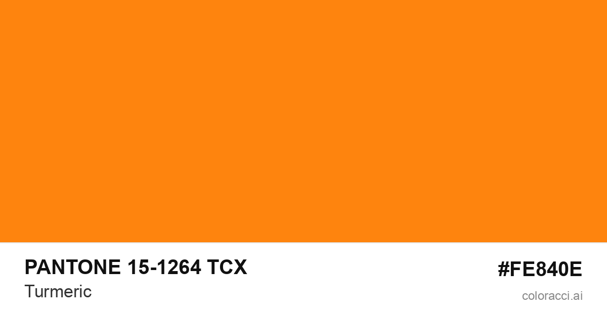 PANTONE 15-1264 TCX Turmeric color swatch #FE840E