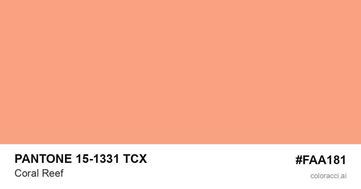 PANTONE 15-1331 TCX Coral Reef color swatch #FAA181