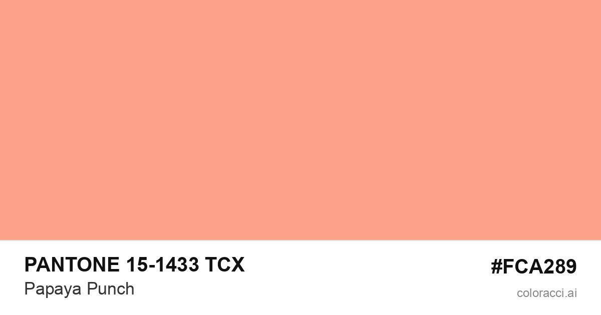 PANTONE 15-1433 TCX Papaya Punch color swatch #FCA289