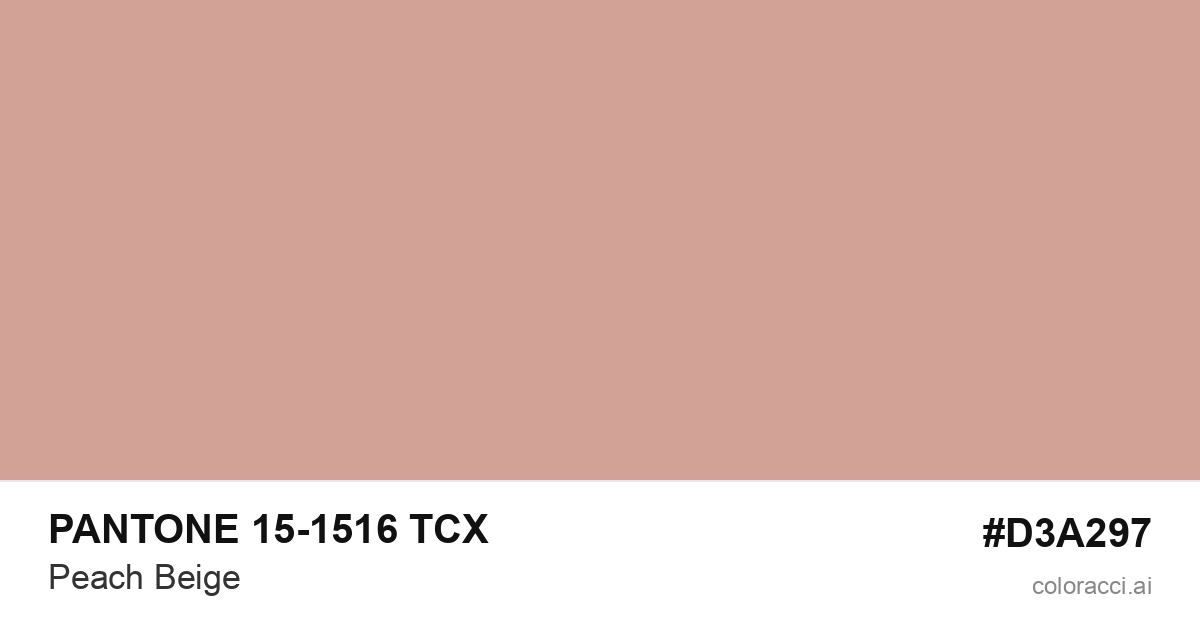 PANTONE 15-1516 TCX Peach Beige color swatch #D3A297