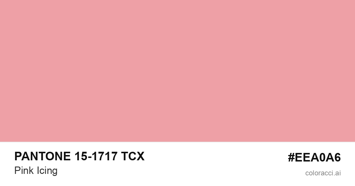 PANTONE 15-1717 TCX Pink Icing color swatch #EEA0A6
