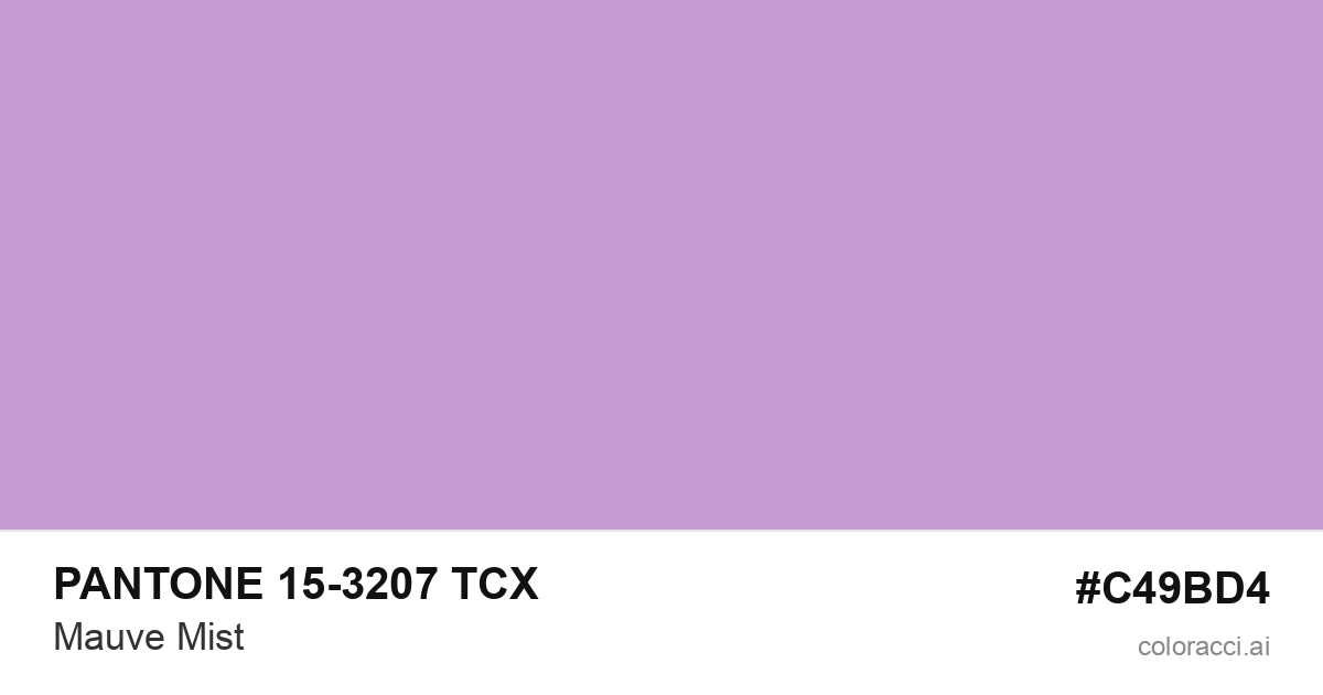 PANTONE 15-3207 TCX Mauve Mist color swatch #C49BD4