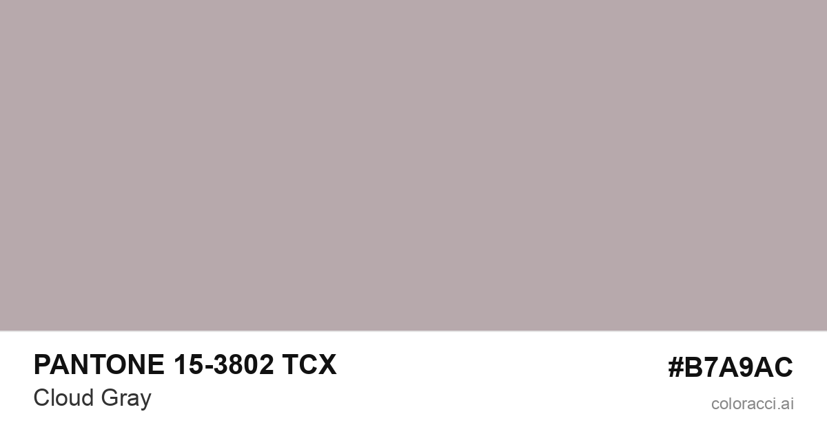 PANTONE 15-3802 TCX Cloud Gray color swatch #B7A9AC