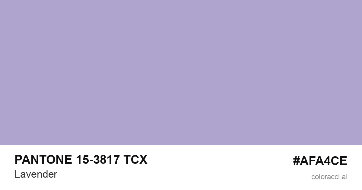 PANTONE 15-3817 TCX Lavender color swatch #AFA4CE