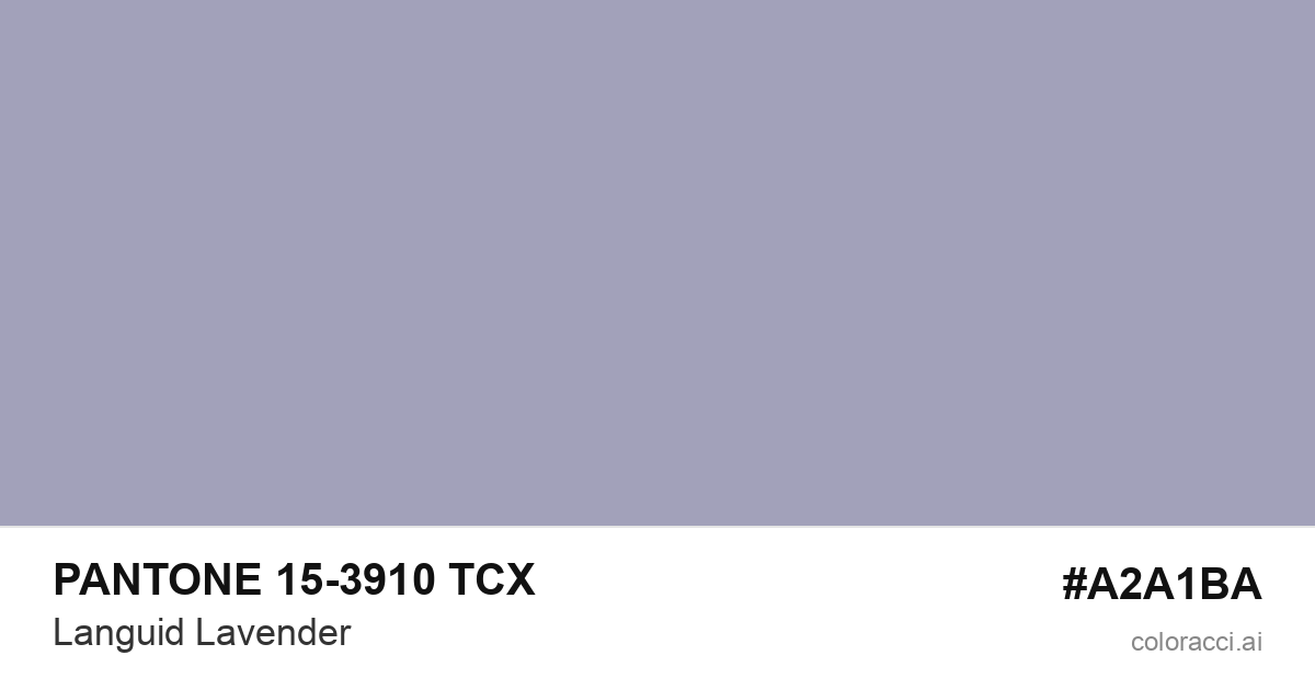 PANTONE 15-3910 TCX Languid Lavender color swatch #A2A1BA